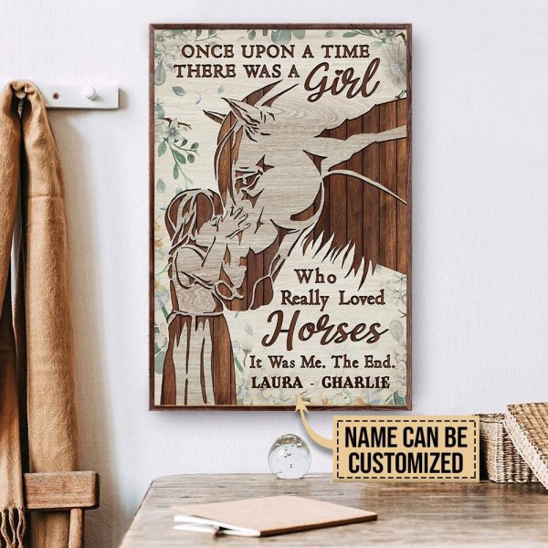 Personalized Canvas Painting Frames Horse Girl Once Upon A Time Framed Prints, Canvas Paintings