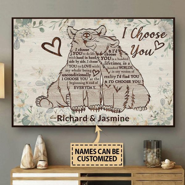 Personalized Canvas Painting Frames Bear I Choose You Framed Prints, Canvas Paintings - Image 2