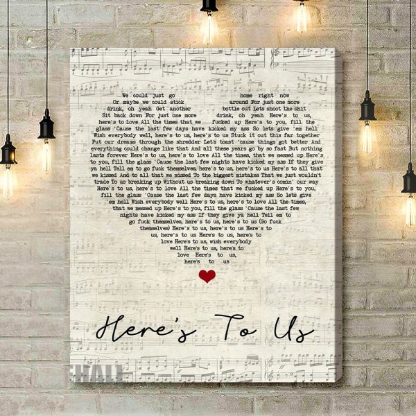 Halestorm Here's To Us Script Heart Song Lyric Art Print - Canvas Print Wall Art Home Decor