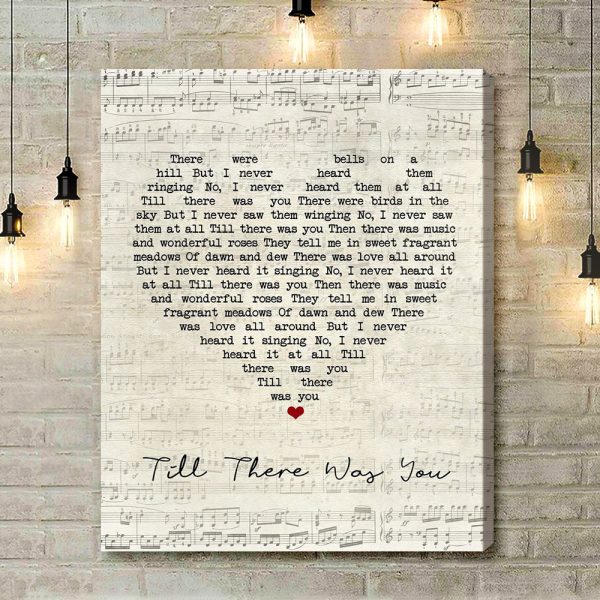 The Beatles Till There Was You Script Heart Song Lyric Music Art Print - Canvas Print Wall Art Home Decor