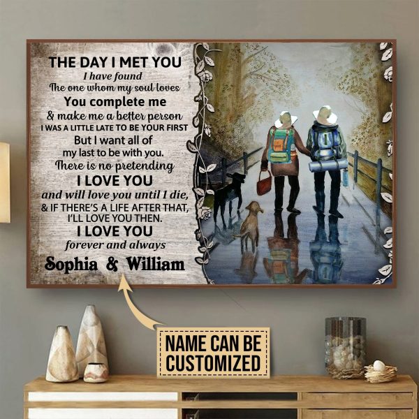 here Gifts Personalized Camping The Day I Met Canvas Home Decor