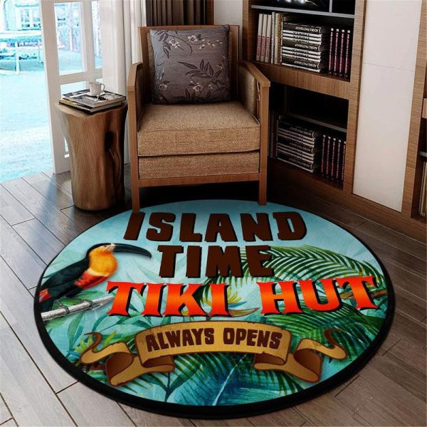 Tiki Bar Round Mat Round Floor Mat Room Rugs Carpet Outdoor Rug Washable Rugs