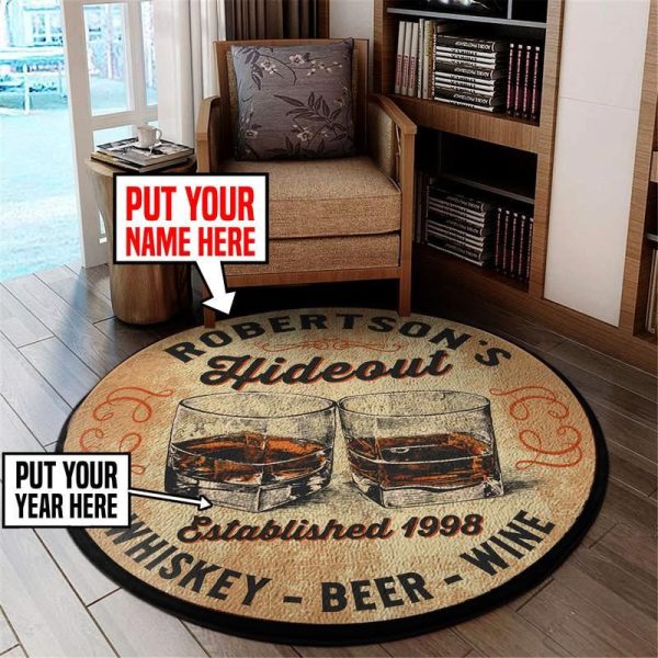 Personalized Hide Out Living Room Round Mat Circle Rug