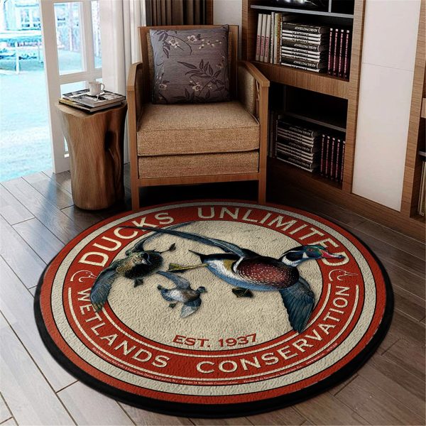 Hunting Round Mat Round Floor Mat Room Rugs Carpet Outdoor Rug Washable Rugs