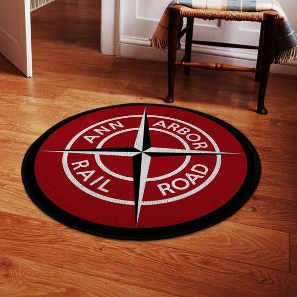 Aarr Living Room Round Mat Circle Rug Ann Arbor Railroad