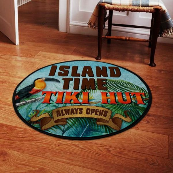 Tiki Bar Round Mat Round Floor Mat Room Rugs Carpet Outdoor Rug Washable Rugs - Image 2