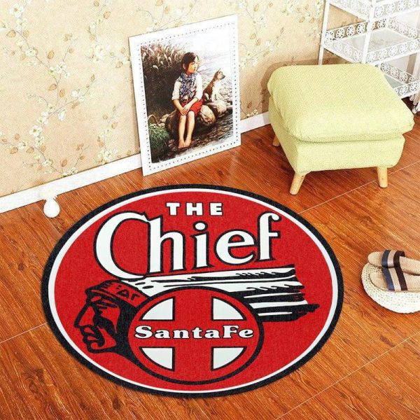 Santa Fe Chief Railroad Round Mat Round Floor Mat Room Rugs Carpet Outdoor Rug Washable Rugs - Image 3