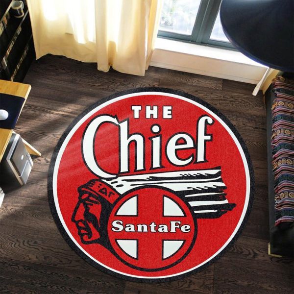 Santa Fe Chief Railroad Round Mat Round Floor Mat Room Rugs Carpet Outdoor Rug Washable Rugs - Image 2