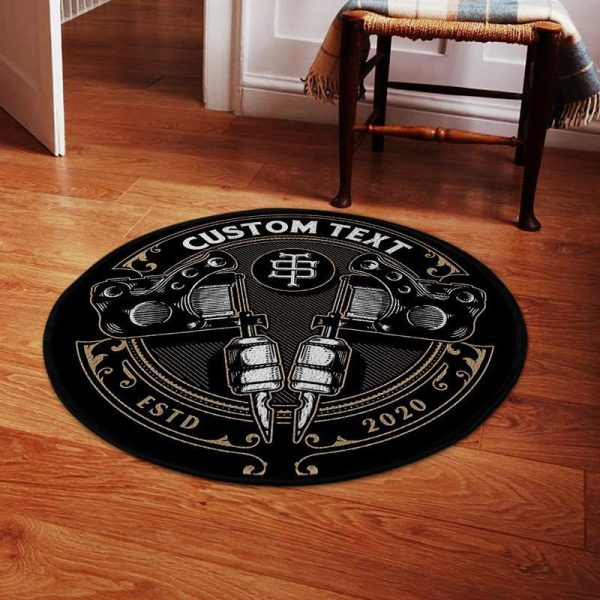 Personalized Tattoo Studio Living Room Round Mat Circle Rug - Image 6