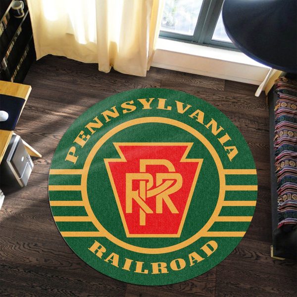 Pennsylvania Railroad Round Mat Round Floor Mat Room Rugs Carpet Outdoor Rug Washable Rugs - Image 2