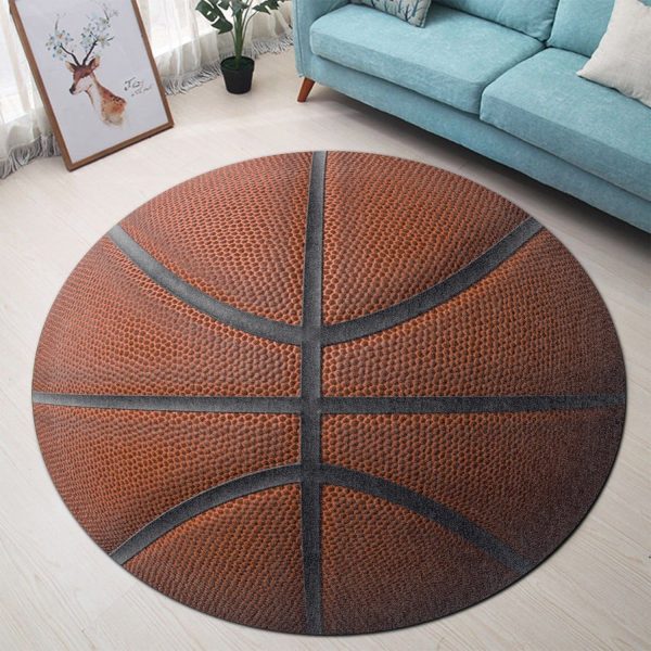 Basketball Round Rug Carpet Washable Rugs - Image 2