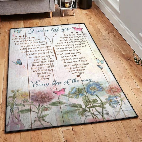 Flower Bouquet Butterfly Flower Rug Rectangle Rugs Washable Area Rug Non-Slip Carpet For Living Room Bedroom