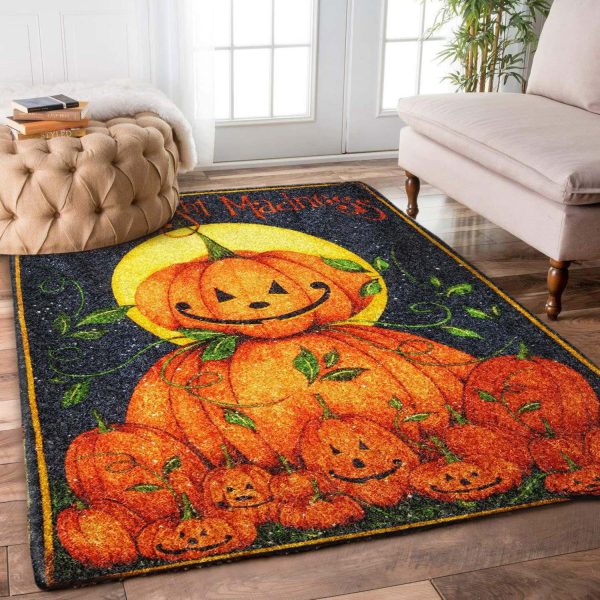 Halloween Witch Pumpkin Skull Skeleton Spider Vampire Zoombie Bats Area Rug Carpet Carpet 2