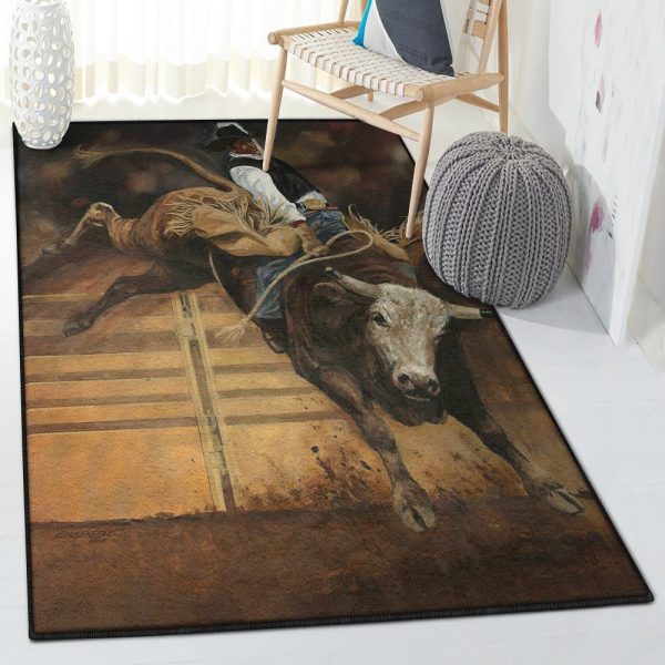 Western Cowboy Cowboy Rug Rectangle Rugs Washable Area Rug Non-Slip Carpet For Living Room Bedroom - Image 3