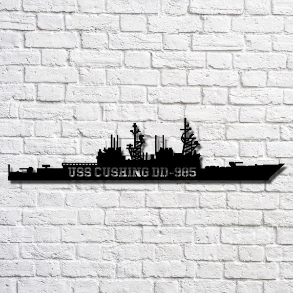 Uss Cushing Dd985 Navy Ship Metal Art, Custom Us Navy Ship Cut Metal S