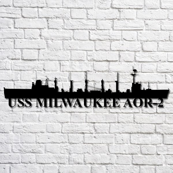 Uss Milwaukee Aor2 Navy Ship Metal Art, Gift For Navy Veteran, Navy Sh