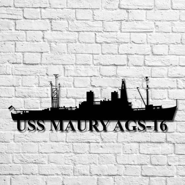 Uss Maury Ags16 Navy Ship Metal Art, Custom Us Navy Ship Cut Metal Sig