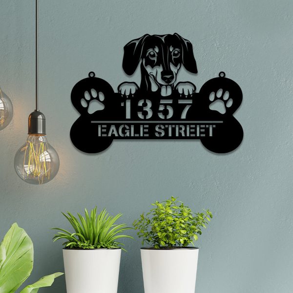 Personalized Dog Breed Dachshund Metal Sign, Custom Pet Housewarming M - Image 3