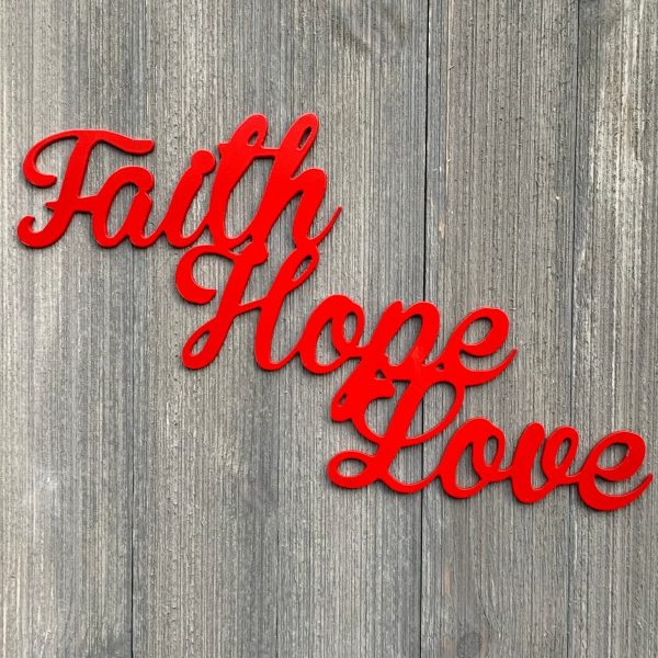 Faith Hope Love Metal Sign Cutout Cut Metal Sign Wall Metal Art Decora