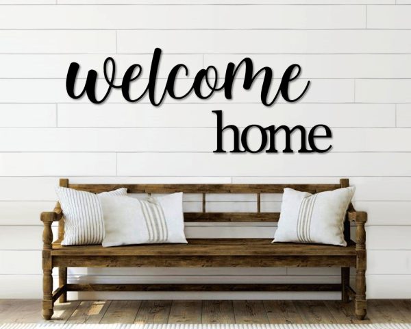 Welcome Home Metal Word Art Kembara & Roman Script Word Art Indoor Out