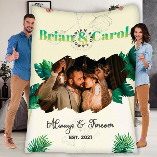 Always & Forever Customized Couples Photo Blanket, To My Wife Personal - Image 2