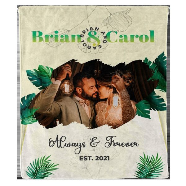 Always & Forever Customized Couples Photo Blanket, To My Wife Personal - Image 3