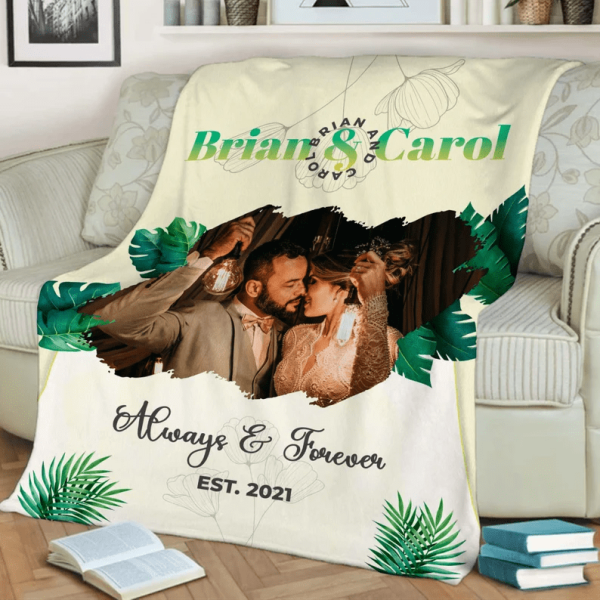 Always & Forever Customized Couples Photo Blanket, To My Wife Personal - Image 7