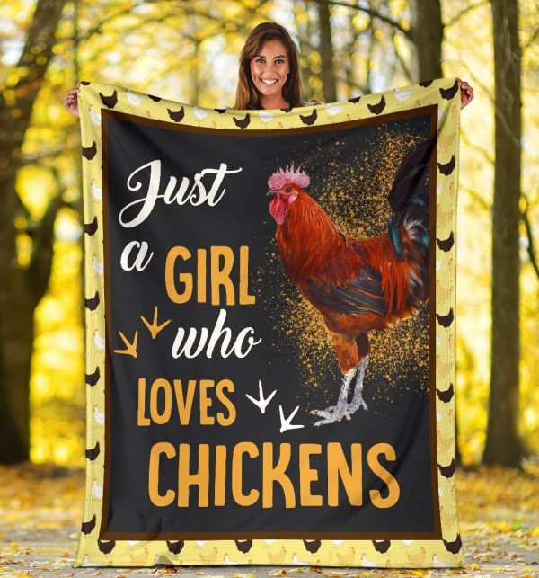 Just A Girl Who Love Chickens Chicken Farm Poultry Lover Fleece Blanke