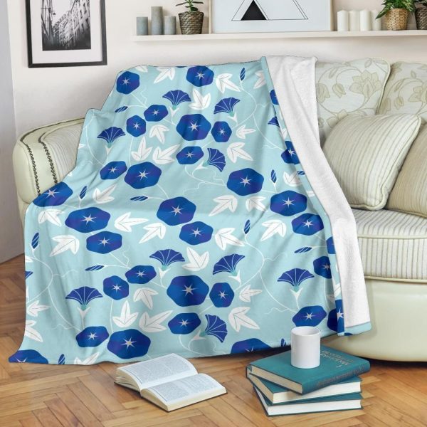 Morning Glory Pattern Print Design Fleece Blanket