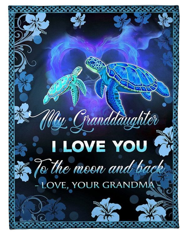 Grandma Gift For Granddaughter I Love You To The Moon And Back Fleece