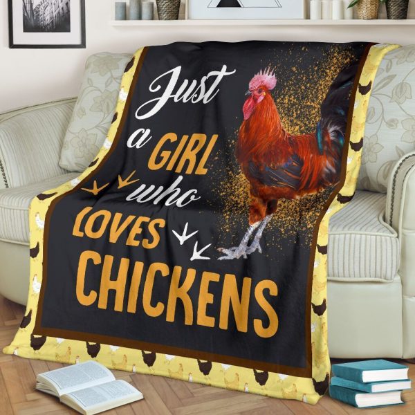 Just A Girl Who Love Chickens Chicken Farm Poultry Lover Fleece Blanke - Image 3