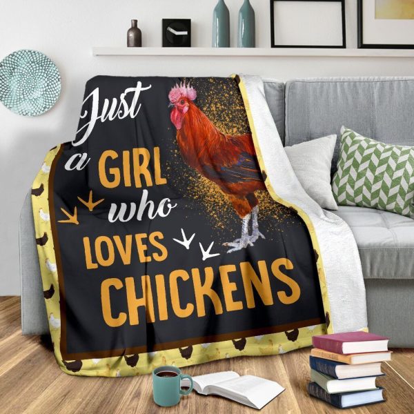 Just A Girl Who Love Chickens Chicken Farm Poultry Lover Fleece Blanke - Image 4