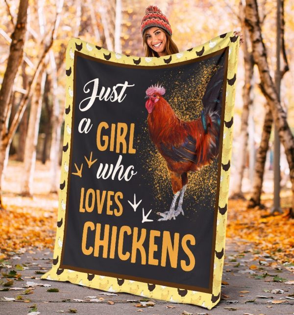 Just A Girl Who Love Chickens Chicken Farm Poultry Lover Fleece Blanke - Image 5