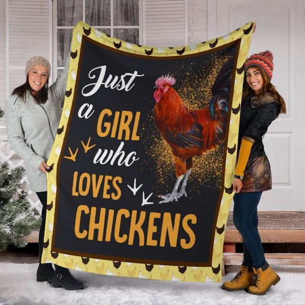 Just A Girl Who Love Chickens Chicken Farm Poultry Lover Fleece Blanke - Image 6