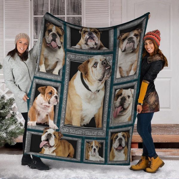 3d Funny English Bulldog Dog Lover Gift Fleece Blanket - Image 2