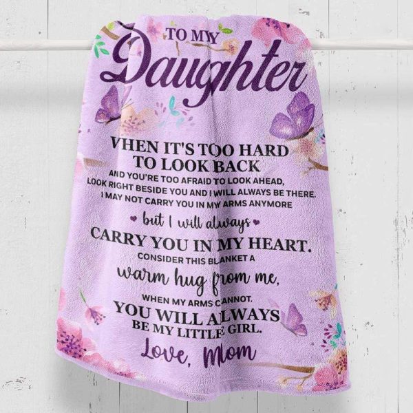 To My Daughter Carry You In My Heart Soft Fleece Blanket - Image 4