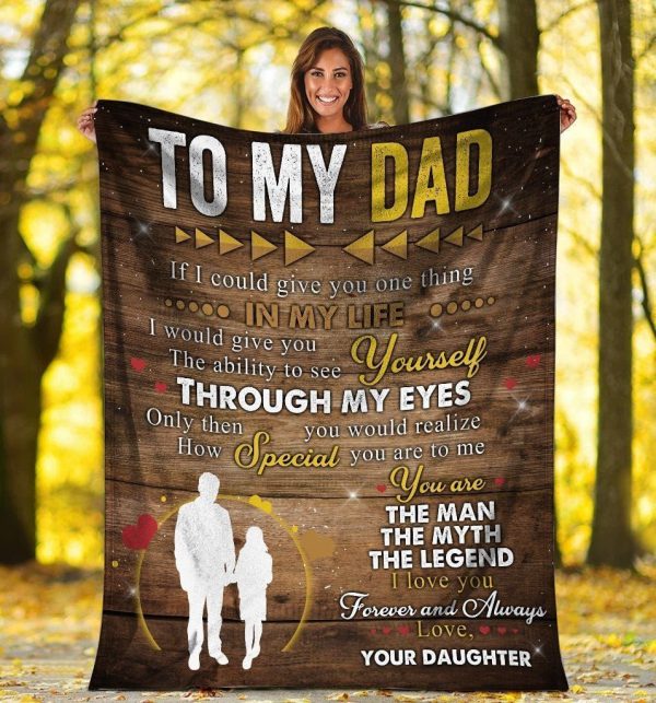 To My Dad You Are The Man The Myth Fleece Blanket - Image 2