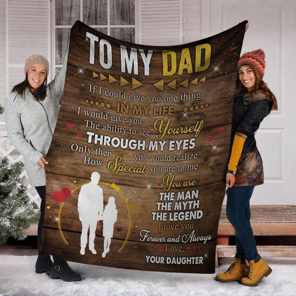 To My Dad You Are The Man The Myth Fleece Blanket - Image 3