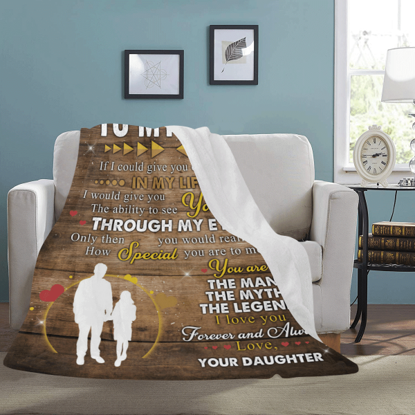 To My Dad You Are The Man The Myth Fleece Blanket - Image 4