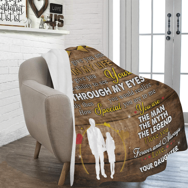 To My Dad You Are The Man The Myth Fleece Blanket - Image 5