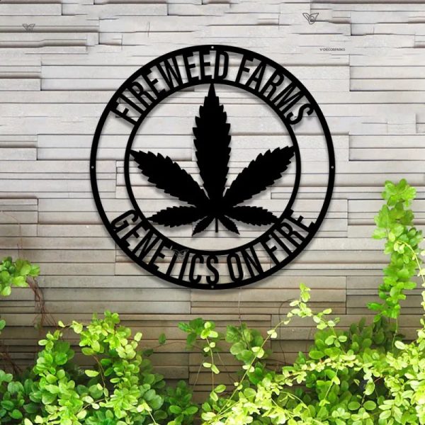 Personalized Weed Metal Wall Art Led Lights, Custom Cannabis Metal Nam - Image 4