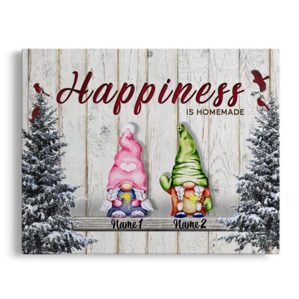 Personalized Canvas Prints Custom Name - Christmas Gnomies Happiness Is Homemade Dem Canvas - Image 8