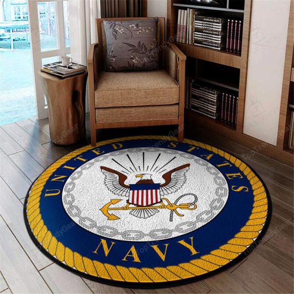 United States Us Navy Living Room Round Mat Circle Rug - Image 2