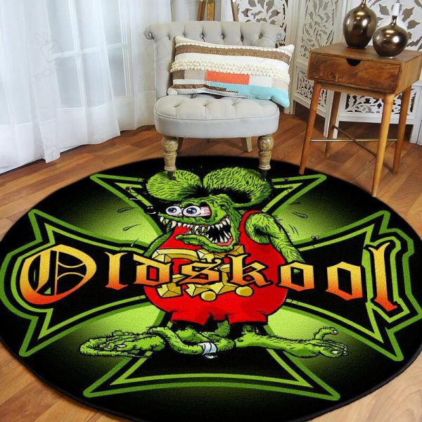 Old Skool School Iron Cross Round Mat Round Floor Mat Room Rugs Carpet Outdoor Rug Washable Rugs