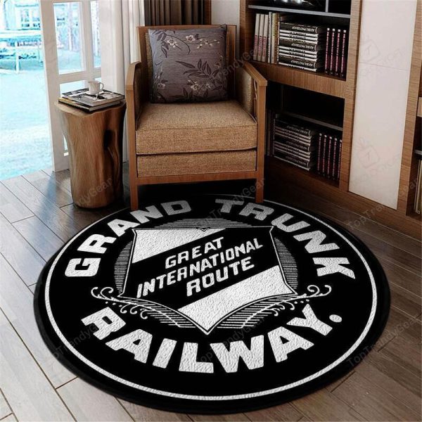 Chicago Round Mat Grand Trunk Western Railroad Round Floor Mat Room Rugs Carpet Outdoor Rug Washable Rugs - Image 2