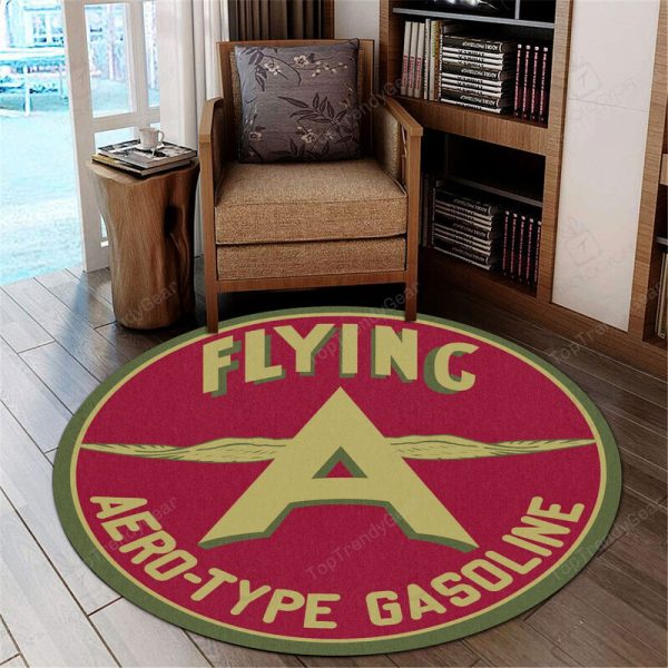 Hot Rod Gasoline Vintage Round Mat Round Floor Mat Room Rugs Carpet Outdoor Rug Washable Rugs - Image 2