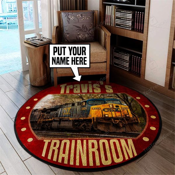 Personalized Csx Railroad Round Mat Round Floor Mat Room Rugs Carpet Outdoor Rug Washable Rugs - Image 2