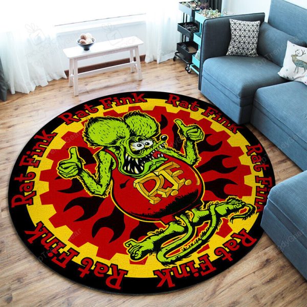 Hotrod Round Mat Round Floor Mat Room Rugs Carpet Outdoor Rug Washable Rugs - Image 2