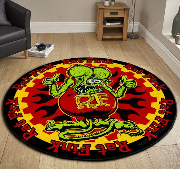 Hotrod Round Mat Round Floor Mat Room Rugs Carpet Outdoor Rug Washable Rugs - Image 3