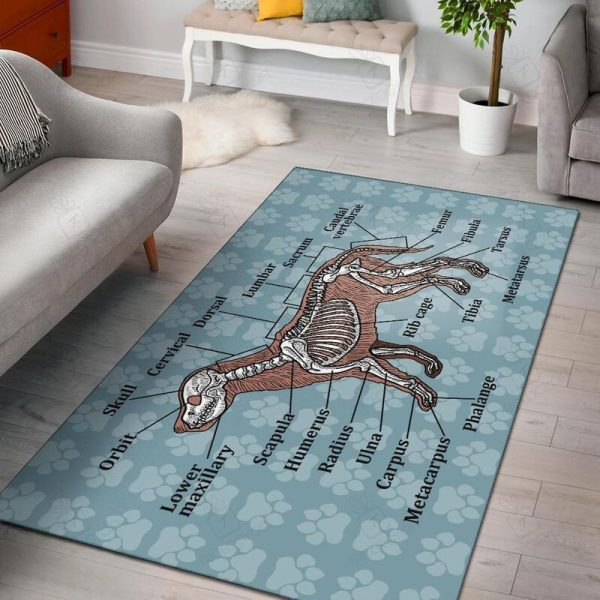 Dog Anatomy Rectangle Rug Decor Area Rugs For Living Room Bedroom Kitchen Rugs Home Carpet Flooring Rs012398 Print